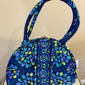 Vera Bradley Blue and Green Shoulder Bag with Floral Design